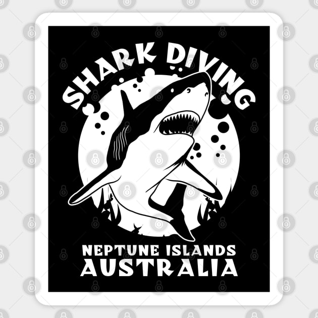 Shark Diving At Neptune Islands Australia Sticker by TMBTM